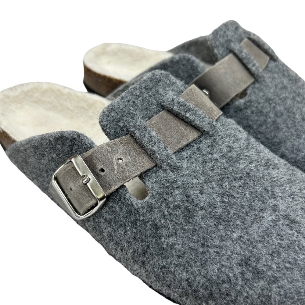 Bio-Gold Felt Slip-On Faux Fur Mules‎ Clogs Slipper Shoes NWT (11) - Picture 7 of 16